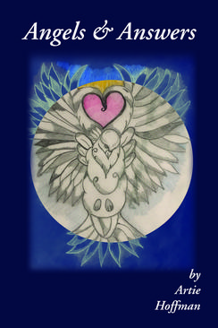 Abstract bird with a heart-shaped head against a glowing circular background.