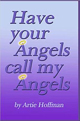 Inspirational quote on a purple gradient background with angel emojis.