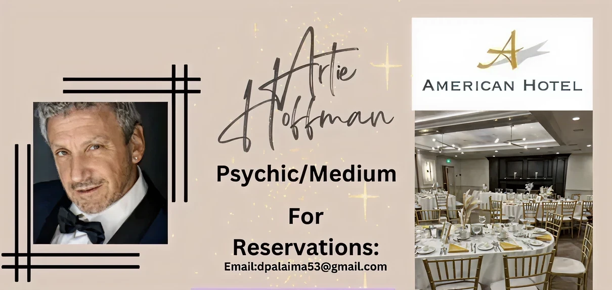 Advertisement for psychic and medium services by Artie Hoffman.