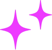 Two bright pink sparkle icons on a transparent background.